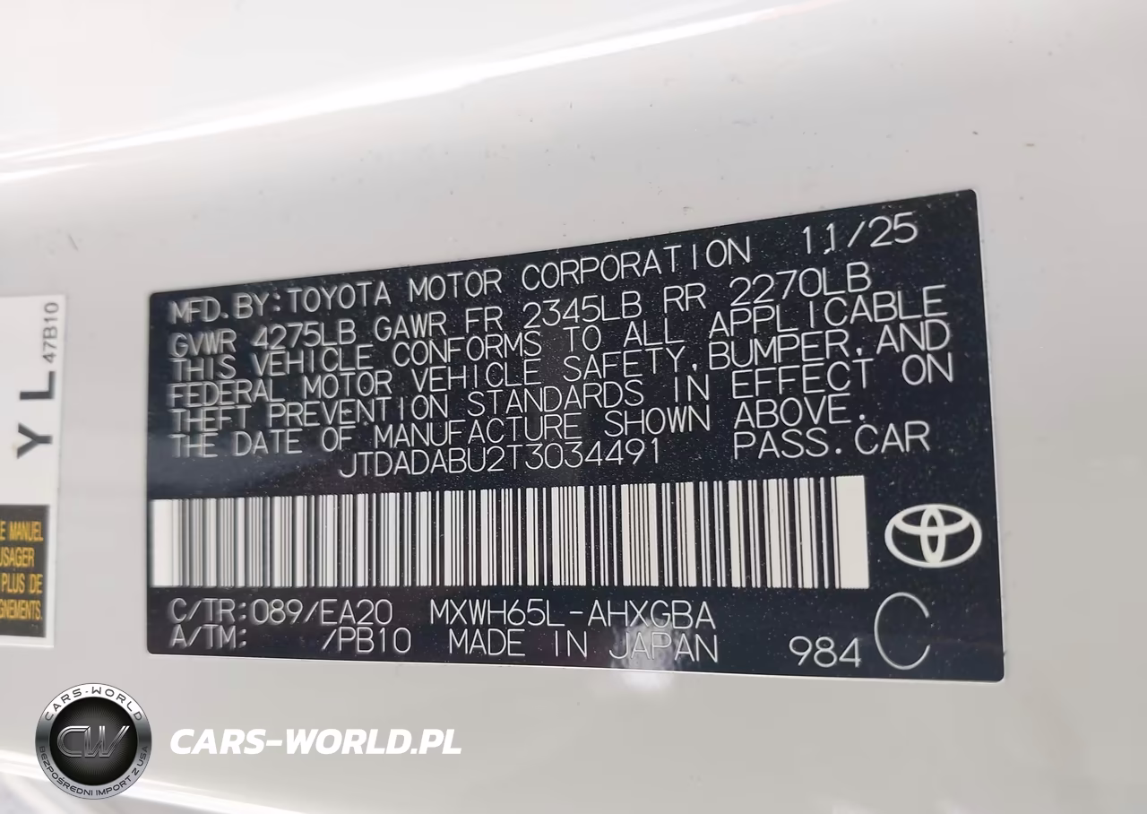 2026 Toyota Prius Xle Awd-E VIN:JTDADABU2T3034491 - 9