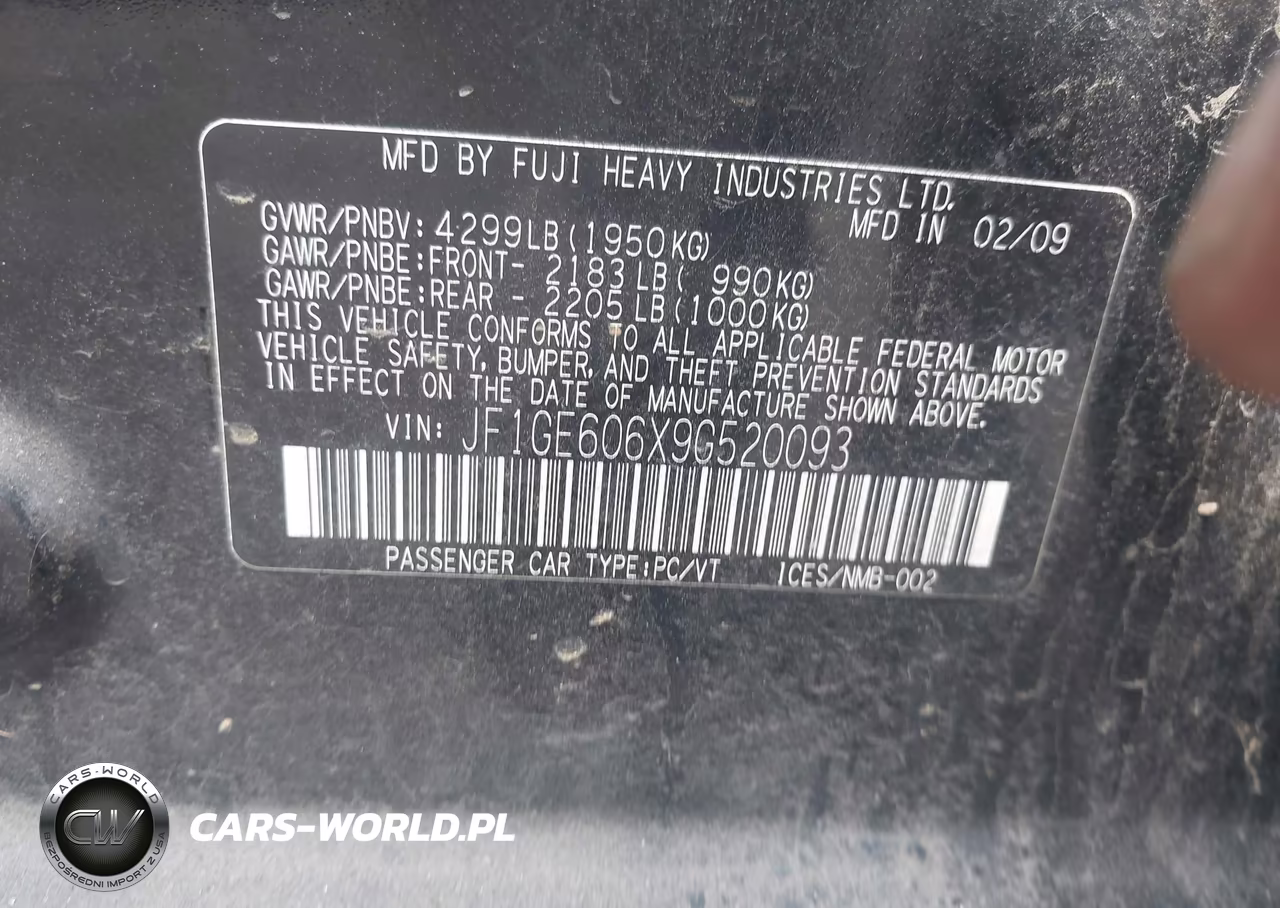 2009 Subaru Impreza 2.5I VIN:JF1GE606X9G520093 - 9