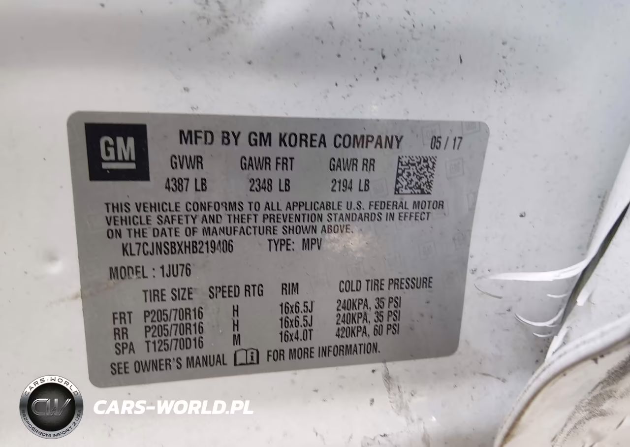 2017 Chevrolet Trax Ls VIN:KL7CJNSBXHB219406 - 9
