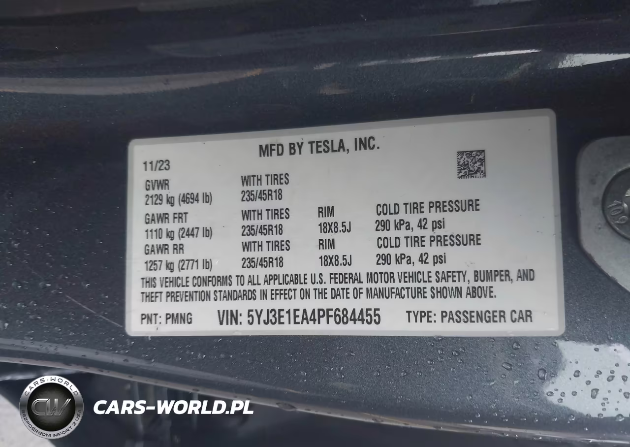 2023 Tesla Model 3 Rear-Wheel Drive VIN:5YJ3E1EA4PF684455 - 9