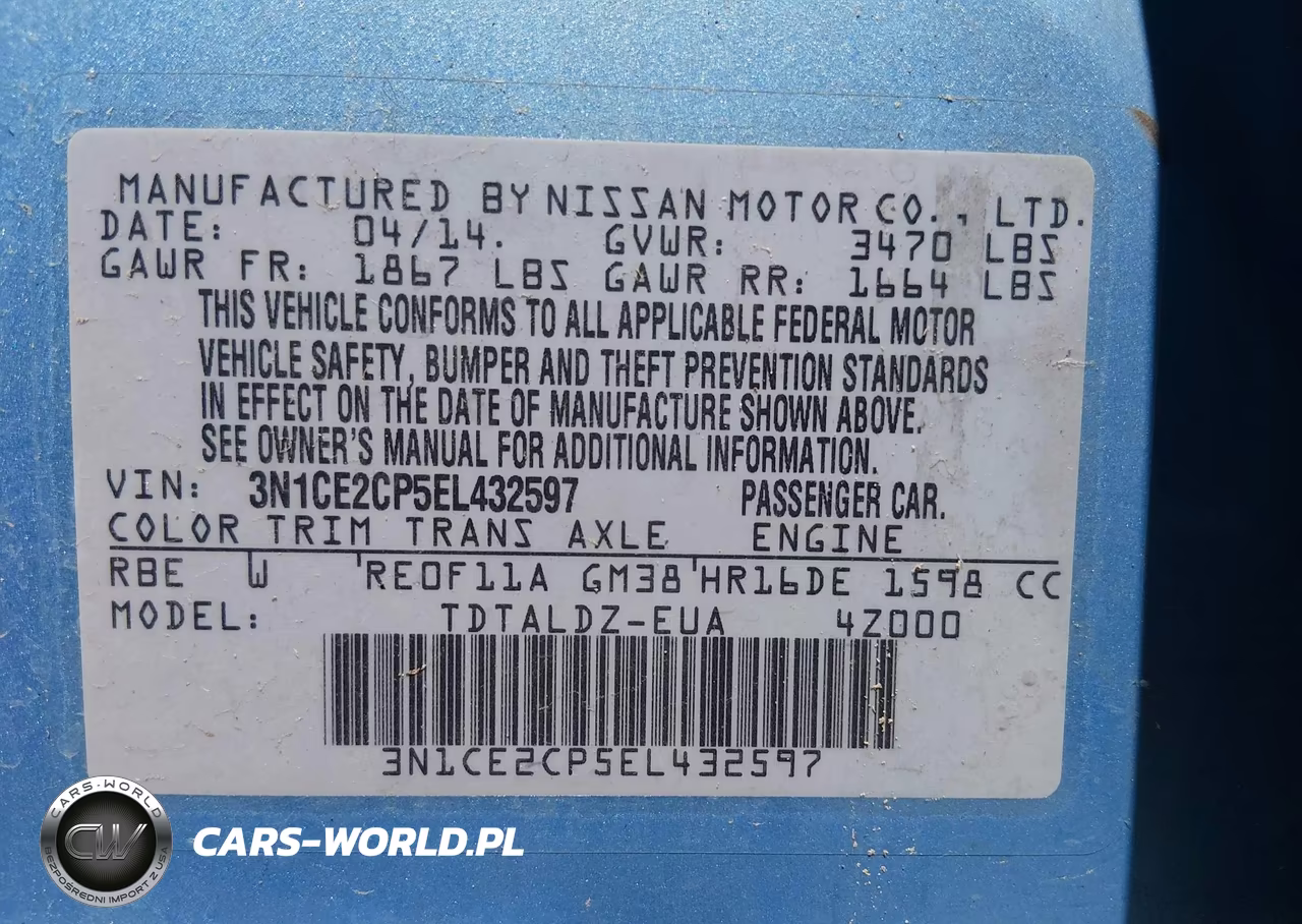 2014 Nissan Versa Note Sv VIN:3N1CE2CP5EL432597 - 9