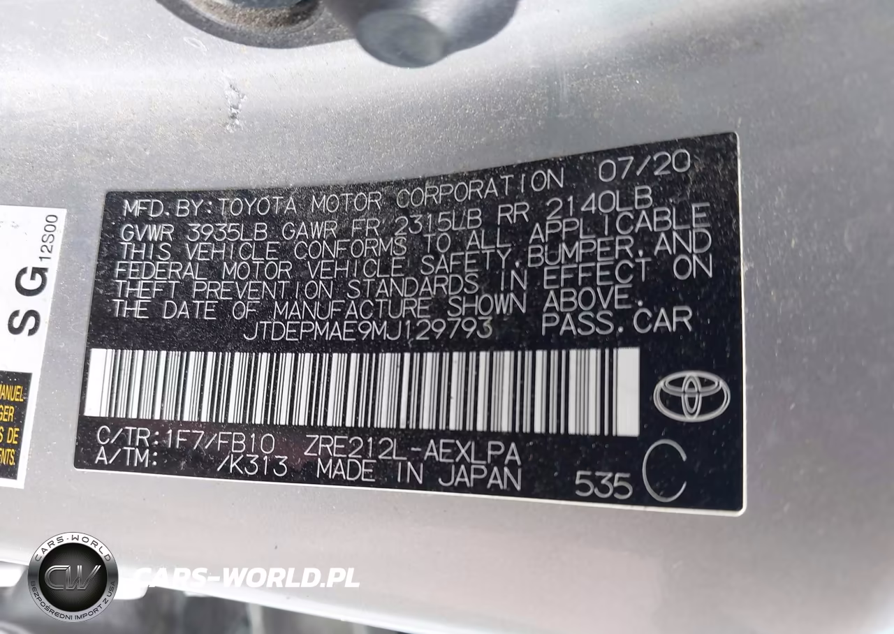 2021 Toyota Corolla Le VIN:JTDEPMAE9MJ129793 - 9