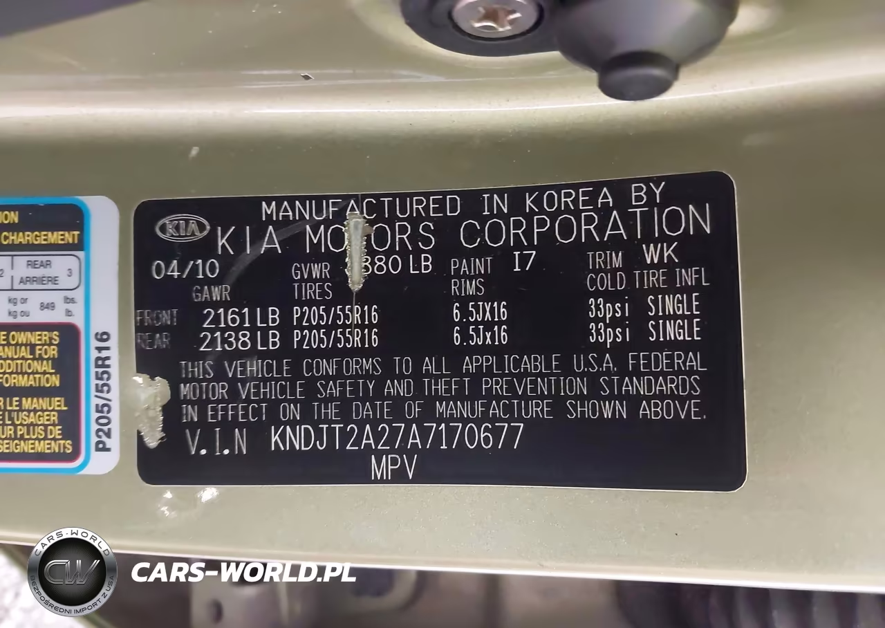 2010 Kia Soul + VIN:KNDJT2A27A7170677 - 9