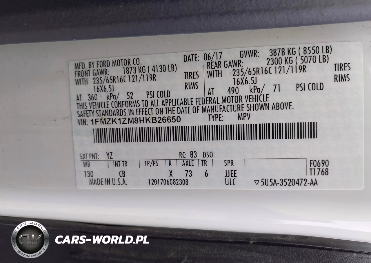 2017 Ford Transit-150 VIN:1FMZK1ZM8HKB26650 - 9