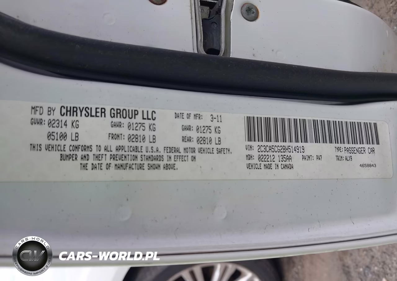 2011 Chrysler 300 Limited VIN:2C3CA5CG2BH514919 - 9