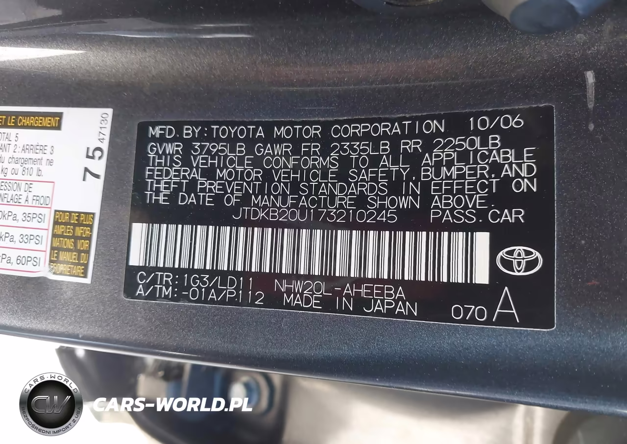 2007 Toyota Prius VIN:JTDKB20U173210245 - 9