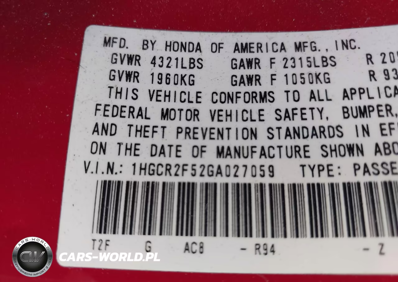 2016 Honda Accord Sport VIN:1HGCR2F52GA027059 - 9