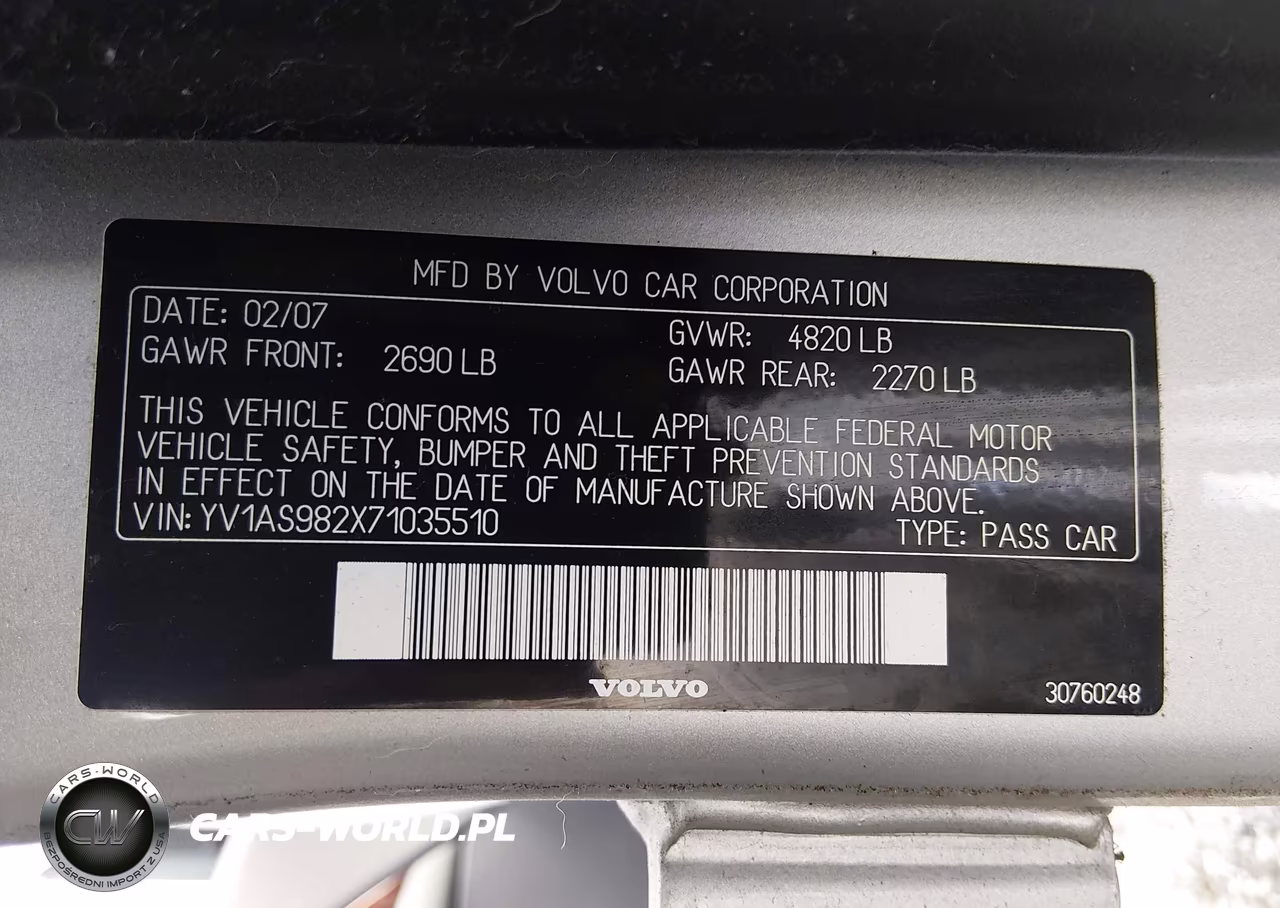2007 Volvo S80 3.2 VIN:YV1AS982X71035510 - 9