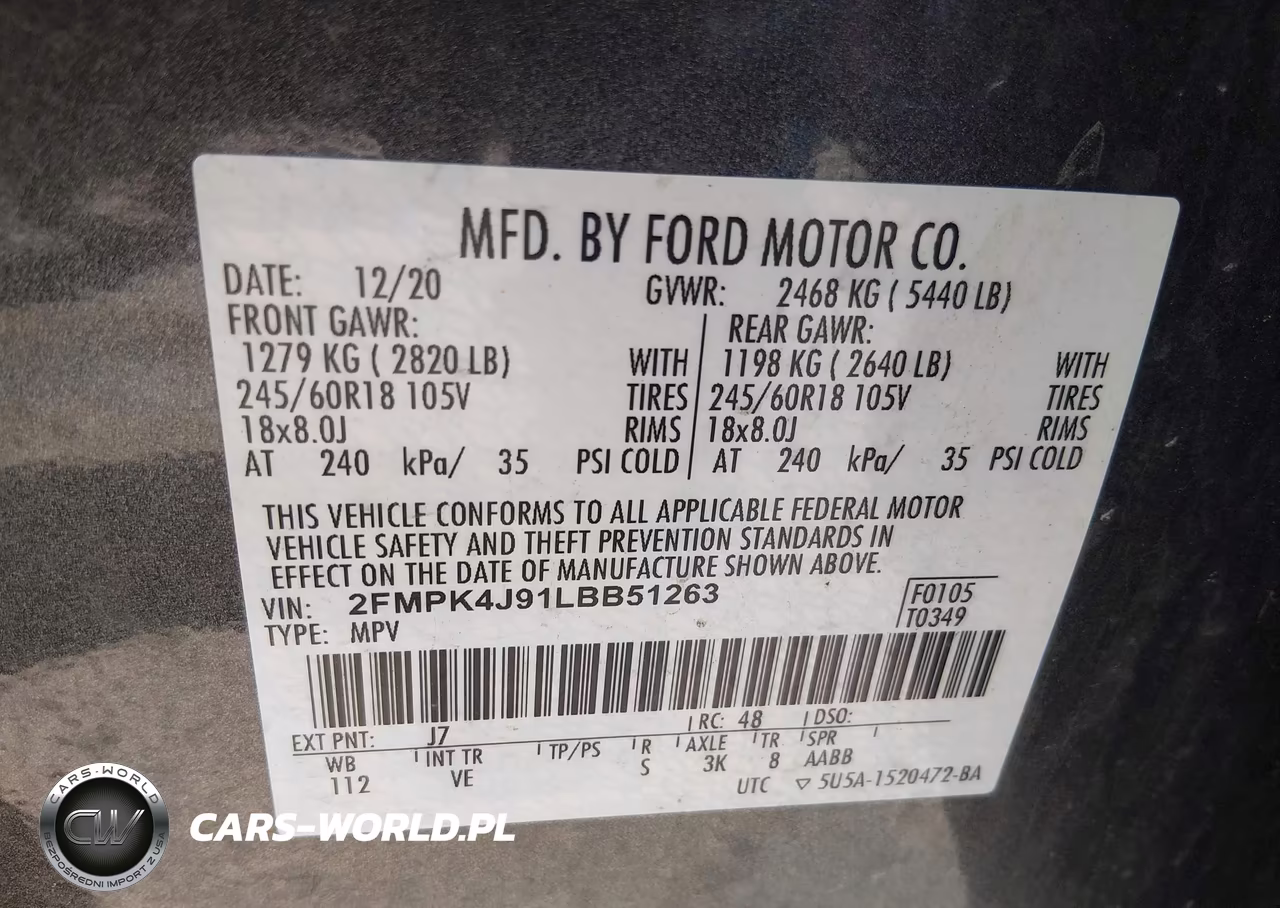 2020 Ford Edge Sel VIN:2FMPK4J91LBB51263 - 9