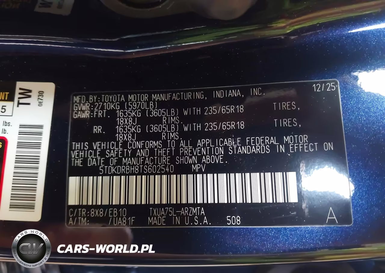 2026 Toyota Highlander Xle VIN:5TDKDRBH8TS602540 - 9