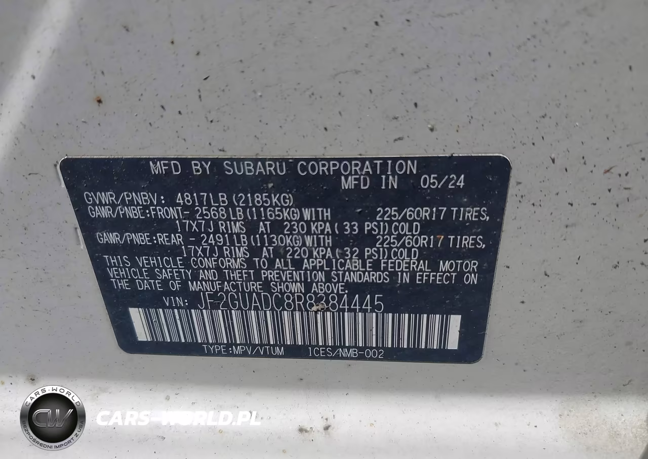 2024 Subaru Crosstrek Premium VIN:JF2GUADC8R8384445 - 9