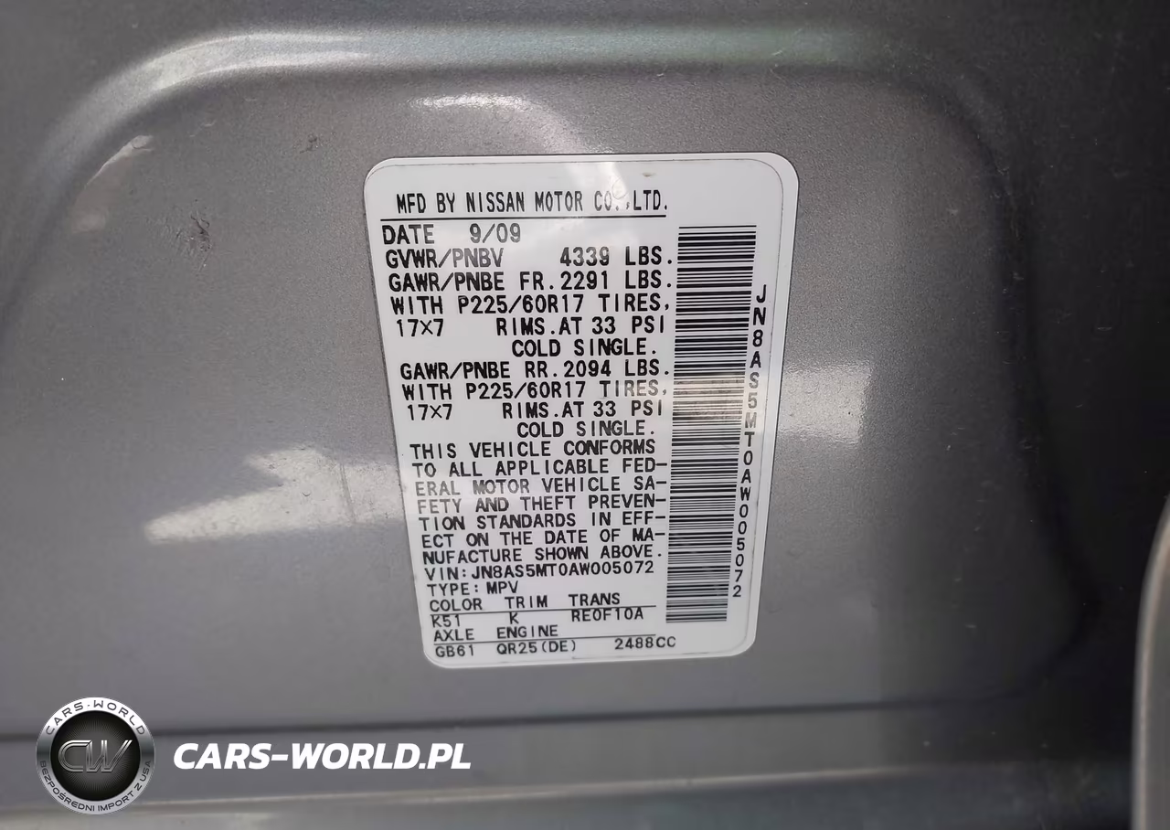 2010 Nissan Rogue Sl VIN:JN8AS5MT0AW005072 - 9
