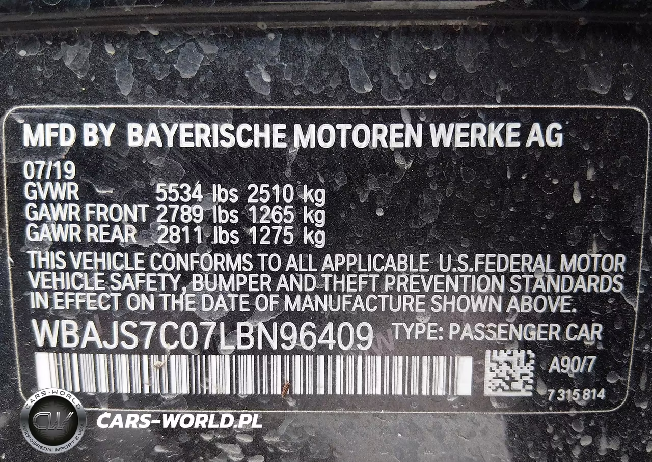 2020 BMW M550I xDrive VIN:WBAJS7C07LBN96409 - 9
