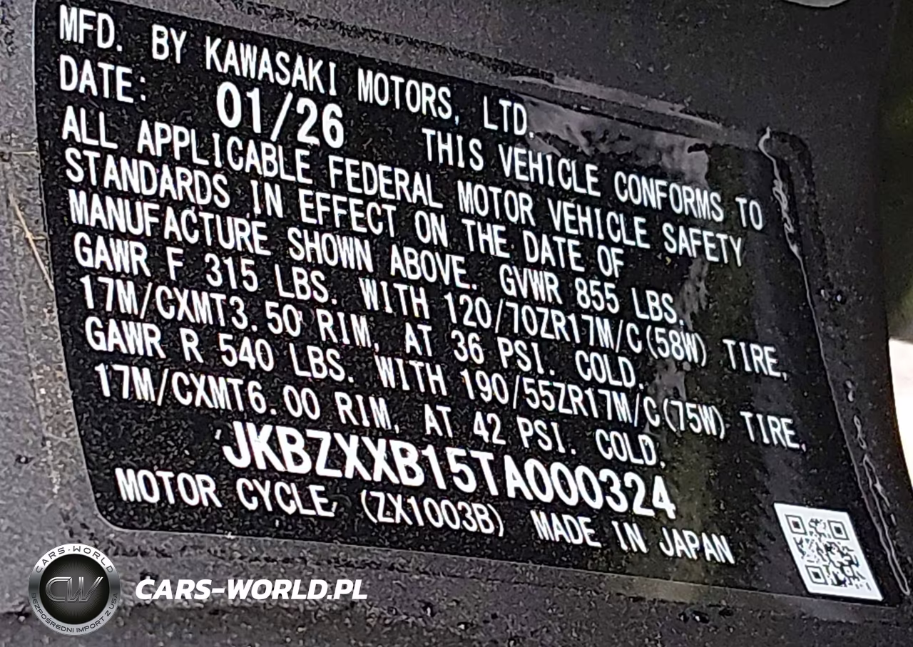 2026 Kawasaki Ninja Zx-10R VIN:JKBZXXB15TA000324 - 10