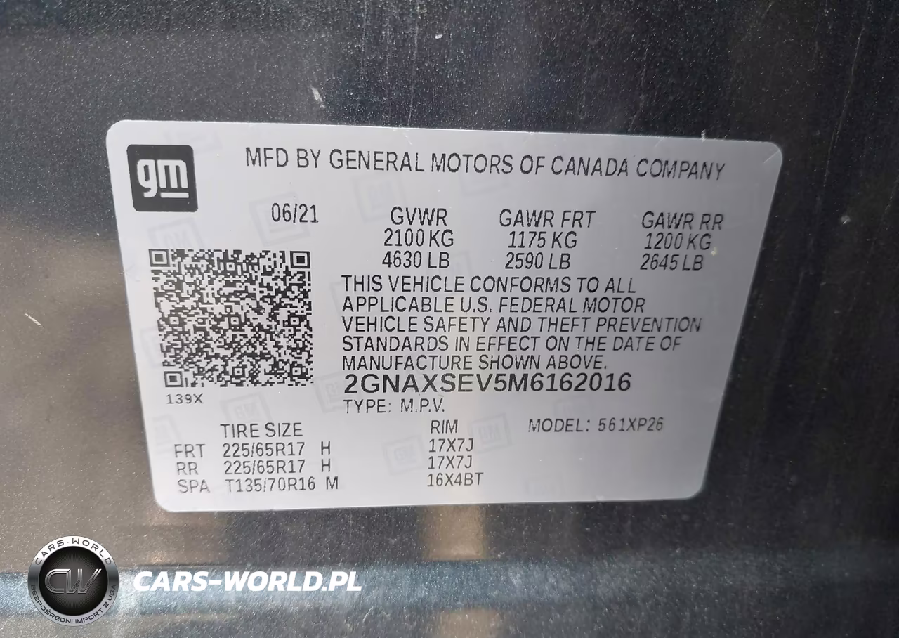 2021 Chevrolet Equinox Awd Ls VIN:2GNAXSEV5M6162016 - 9