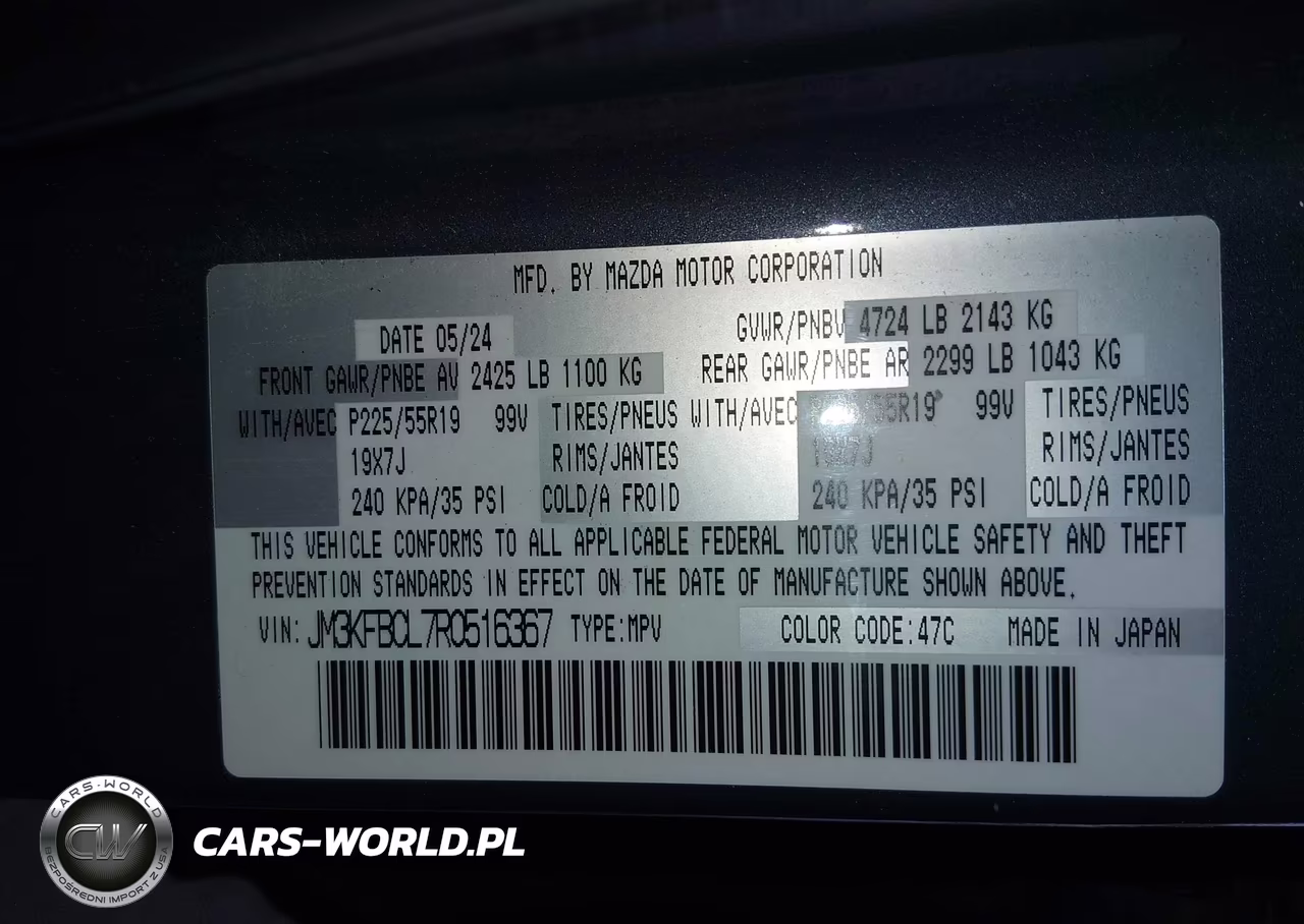 2024 Mazda Cx-5 2.5 S Carbon Edition VIN:JM3KFBCL7R0516367 - 9