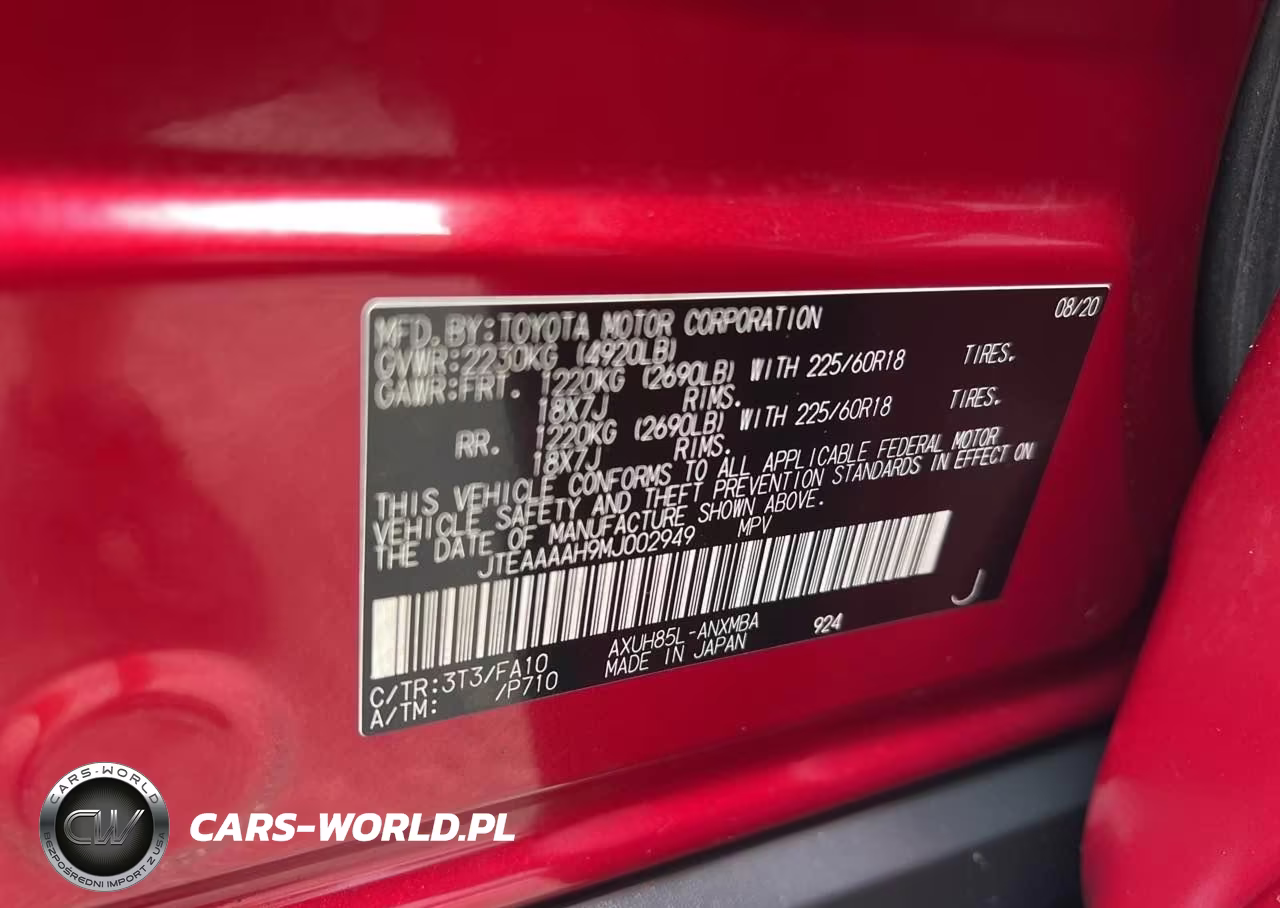 2021 Toyota Venza Le VIN:JTEAAAAH9MJ002949 - 9
