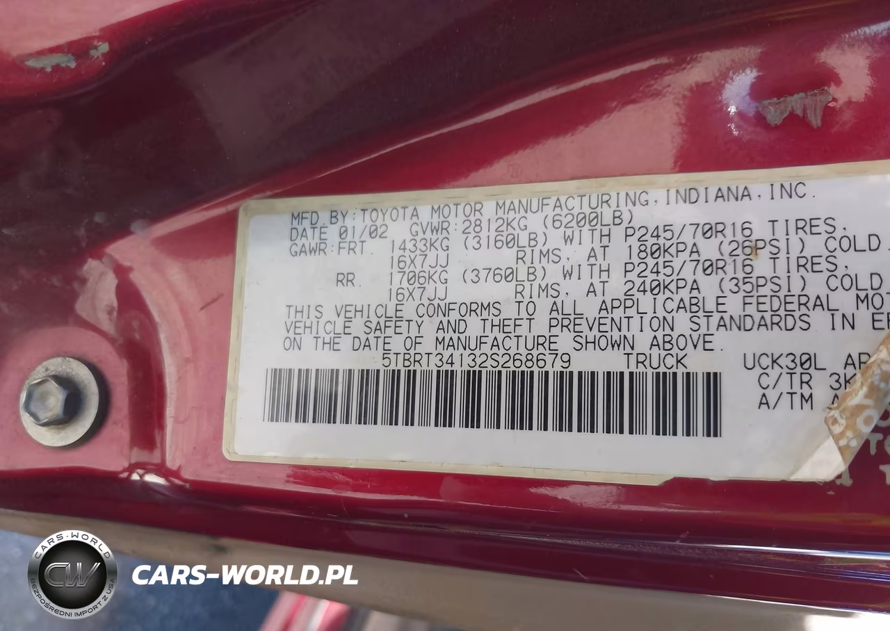 2002 Toyota Tundra Sr5 V8 VIN:5TBRT34132S268679 - 9