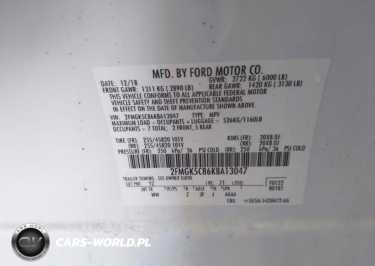2019 Ford Flex Sel VIN:2FMGK5C86KBA13047 - 9