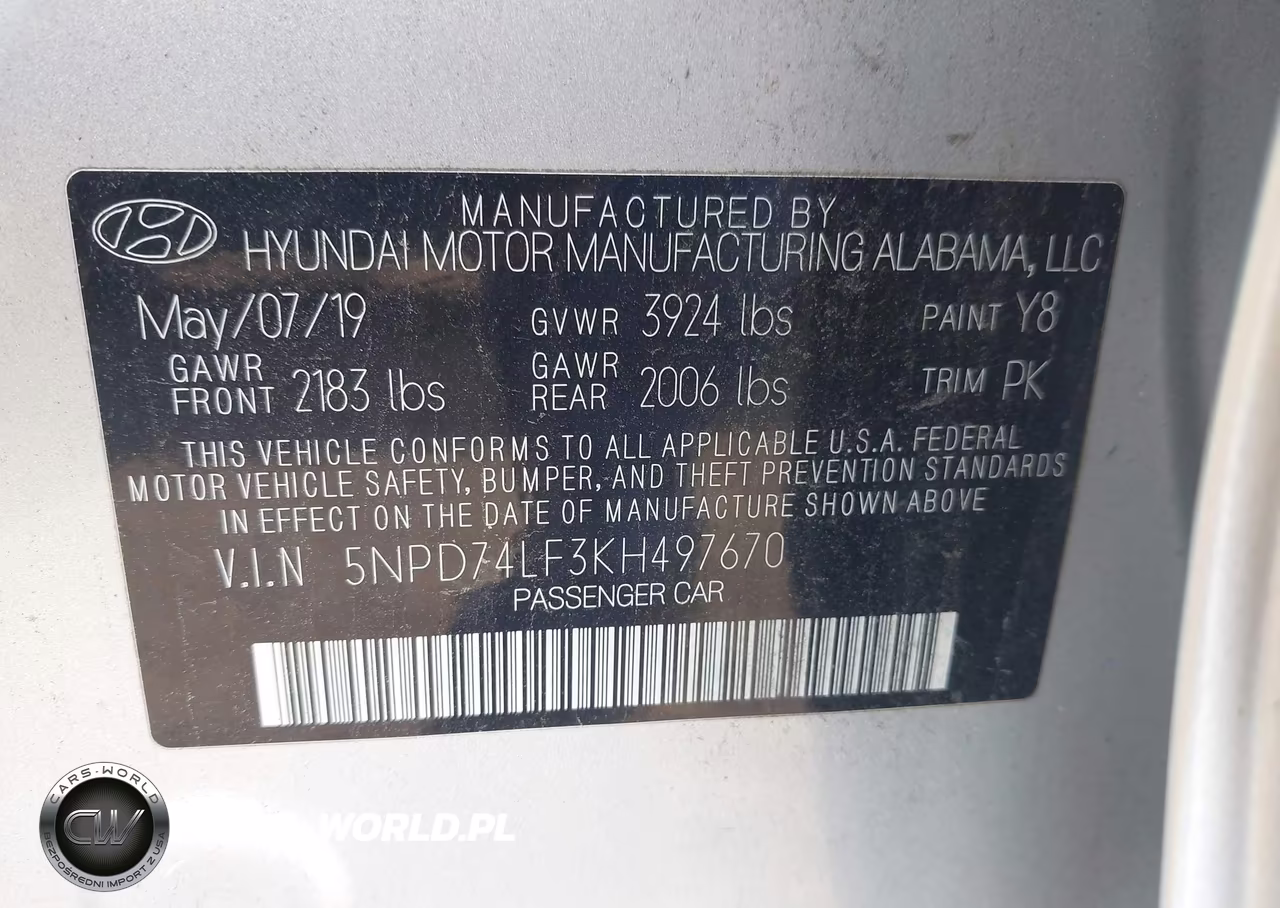 2019 Hyundai Elantra Se VIN:5NPD74LF3KH497670 - 9
