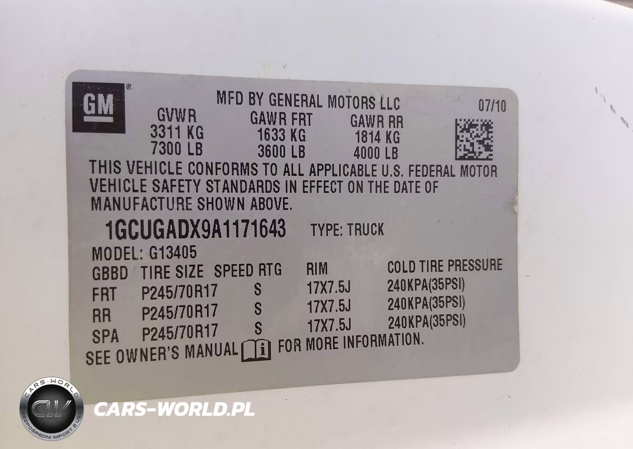 2010 Chevrolet Express 1500 Work Van VIN:1GCUGADX9A1171643 - 9
