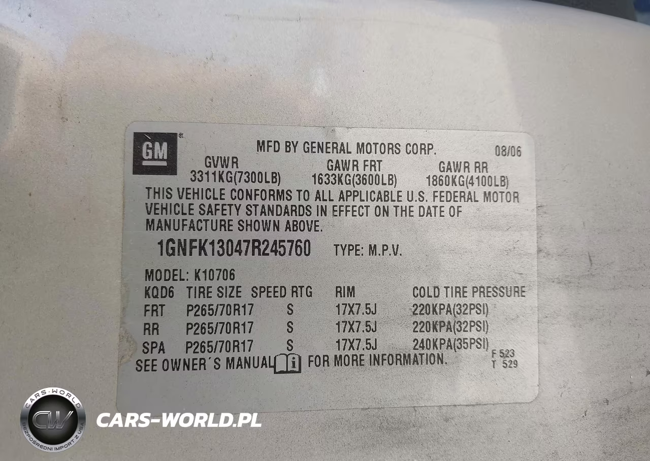 2007 Chevrolet Tahoe Lt VIN:1GNFK13047R245760 - 9