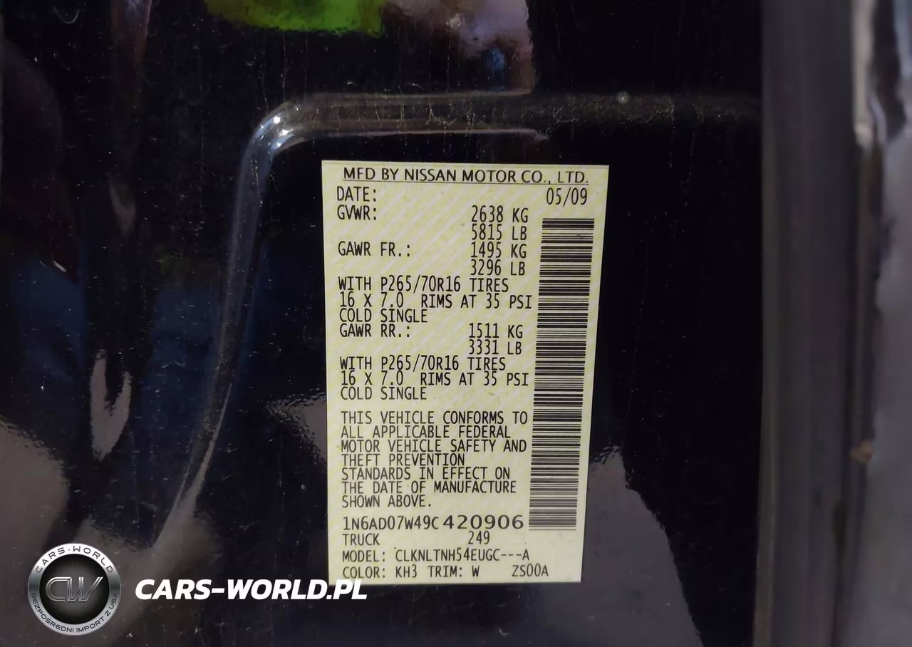 2009 Nissan Frontier Se VIN:1N6AD07W49C420906 - 9