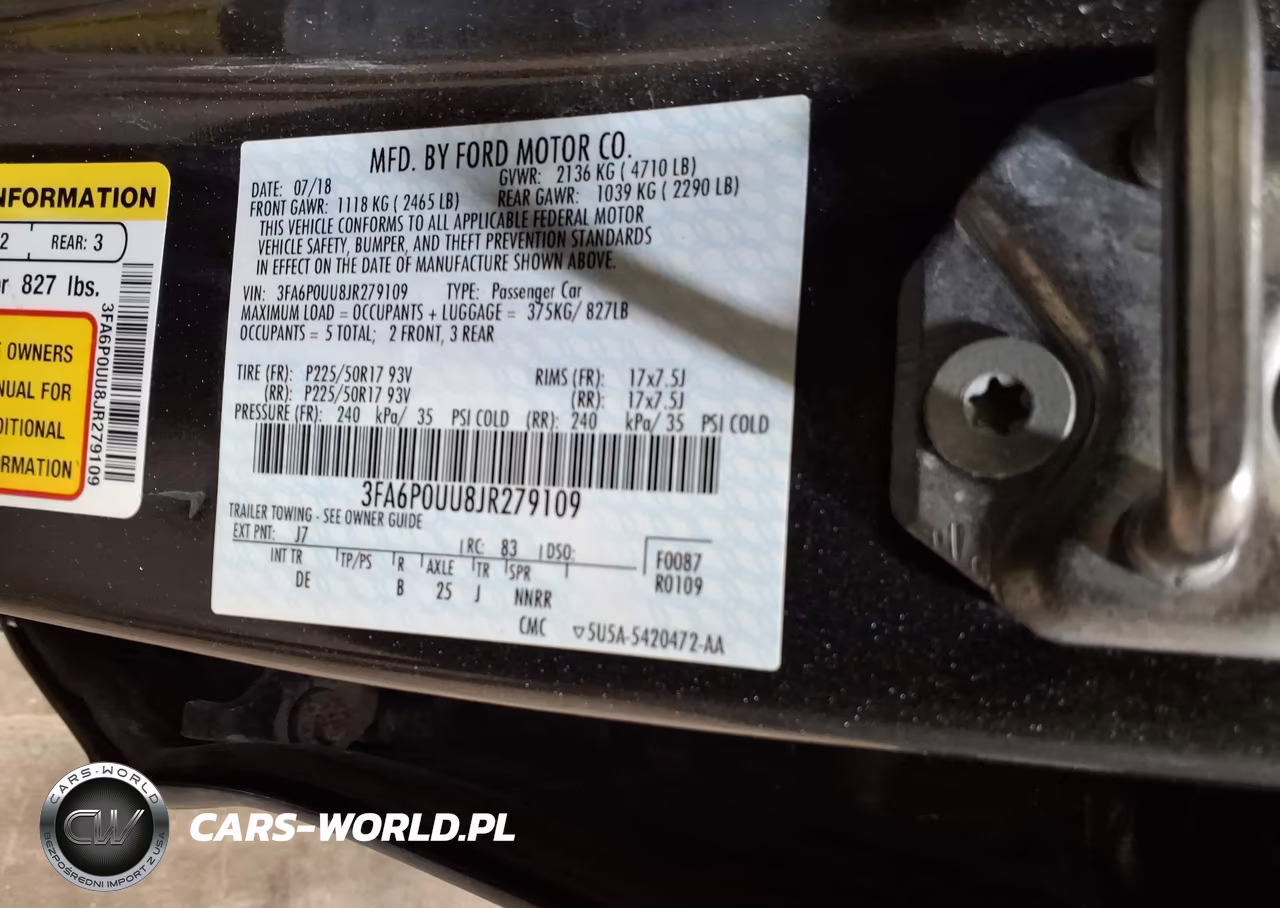 2018 Ford Fusion Hybrid S VIN:3FA6P0UU8JR279109 - 9