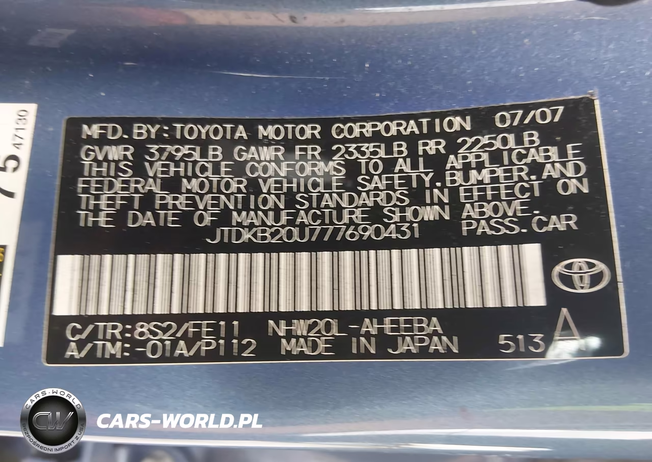 2007 Toyota Prius VIN:JTDKB20U777690431 - 9