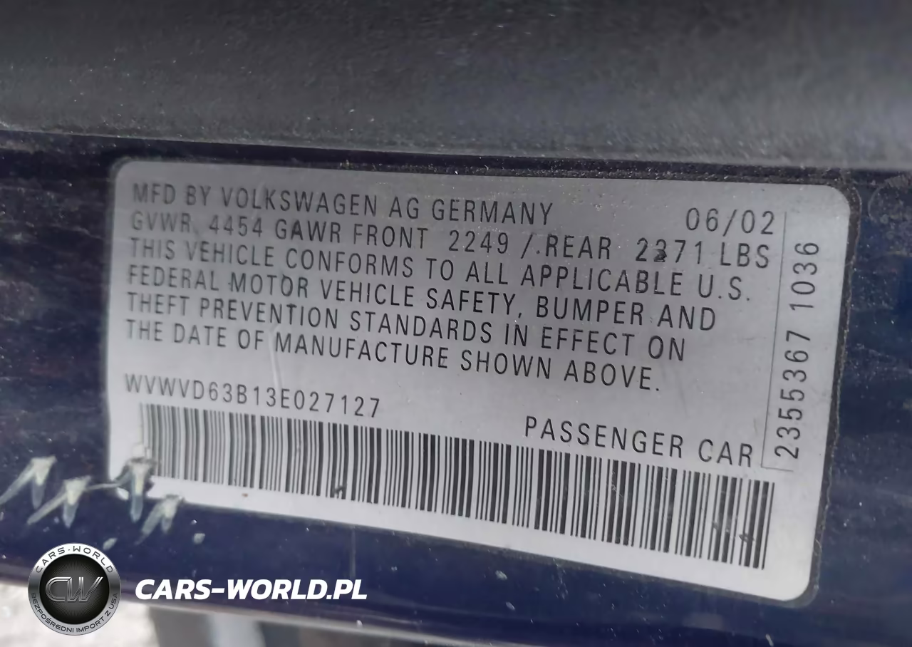 2003 Volkswagen Passat Gls VIN:WVWVD63B13E027127 - 9
