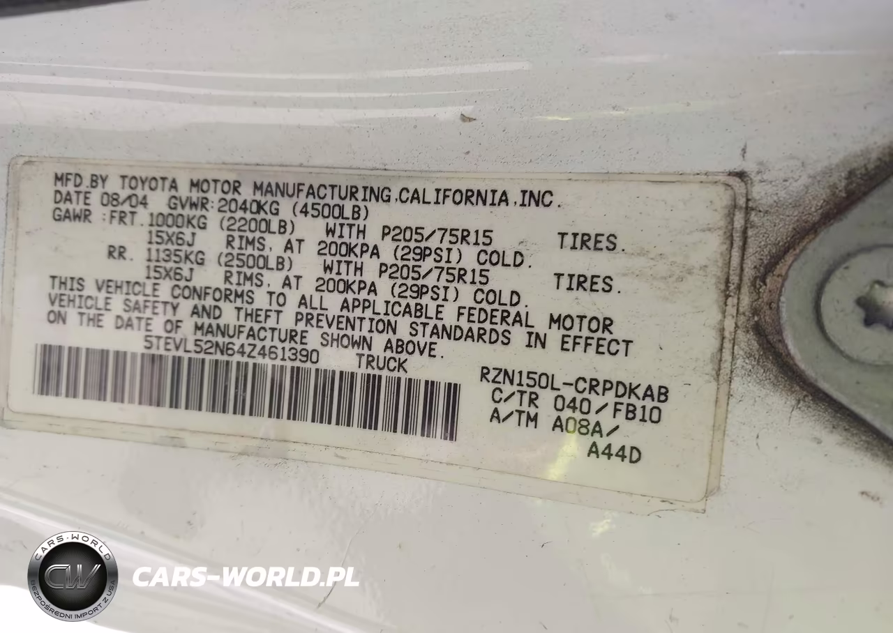 2004 Toyota Tacoma VIN:5TEVL52N64Z461390 - 9