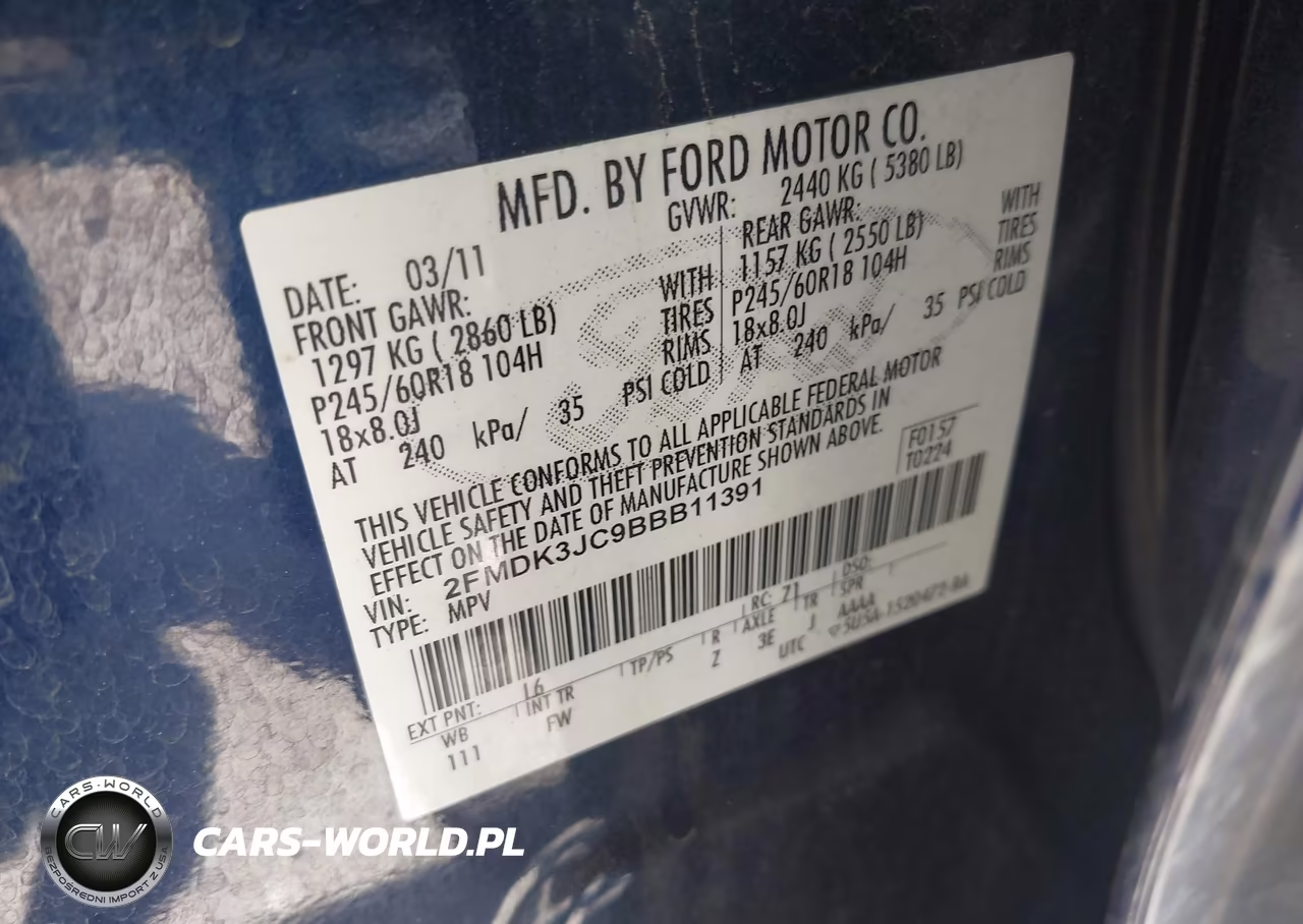 2011 Ford Edge Sel VIN:2FMDK3JC9BBB11391 - 9