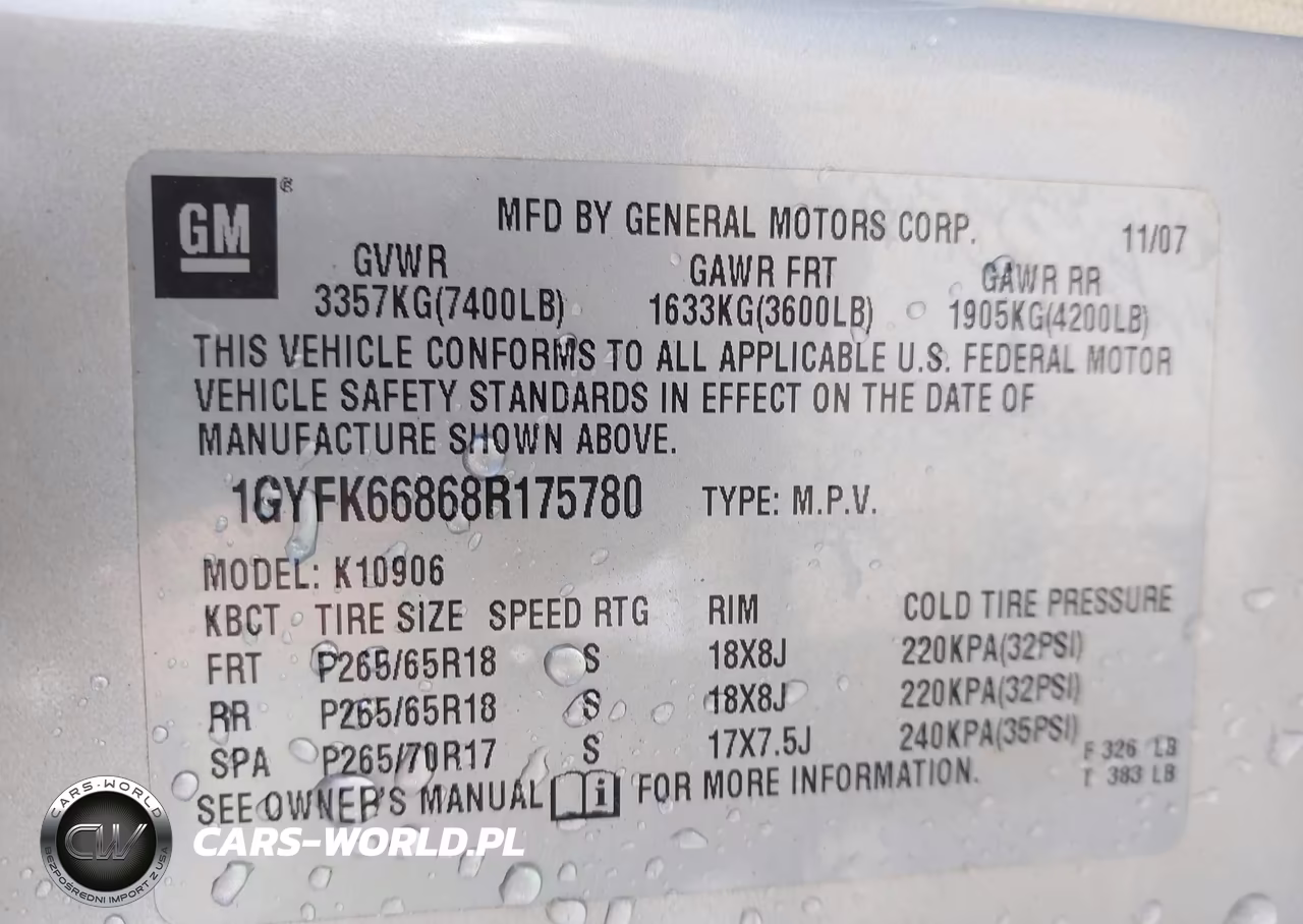 2008 Cadillac Escalade Esv Standard VIN:1GYFK66868R175780 - 9
