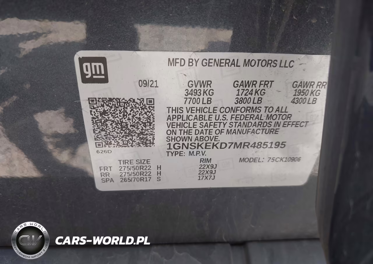 2021 Chevrolet Suburban 4Wd Rst VIN:1GNSKEKD7MR485195 - 9