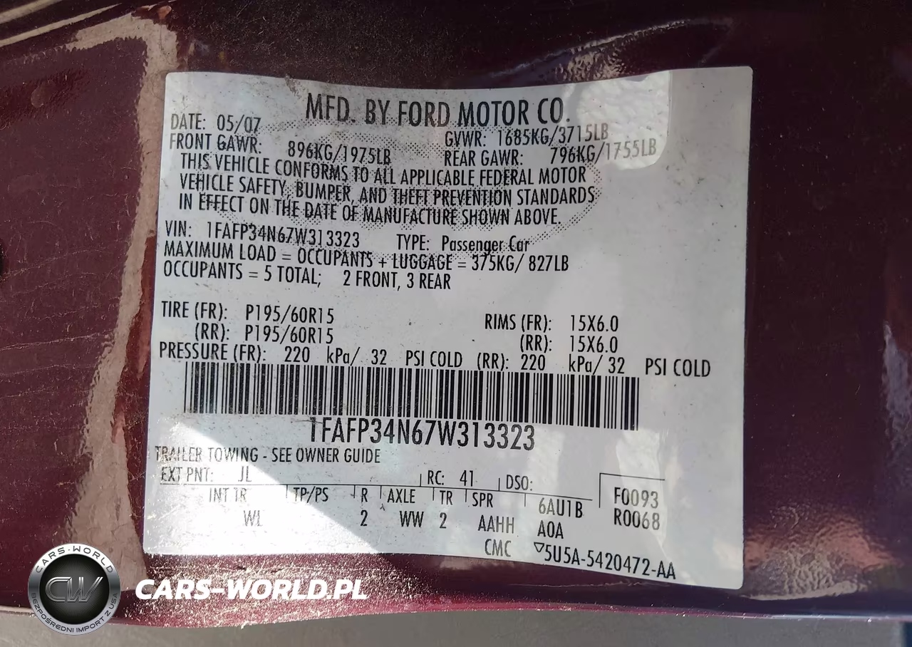 2007 Ford Focus S-Se-Ses VIN:1FAFP34N67W313323 - 9