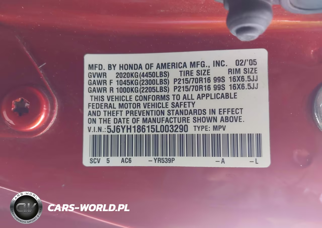 2005 Honda Element Ex VIN:5J6YH18615L003290 - 9