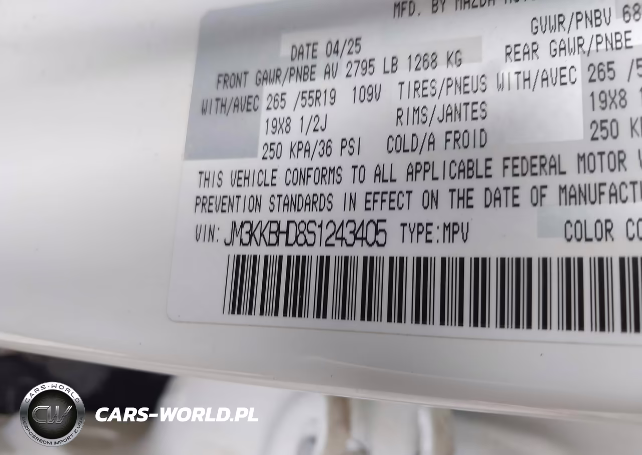 2025 Mazda Cx-90 3.3 Turbo Preferred Package VIN:JM3KKBHD8S1243405 - 9