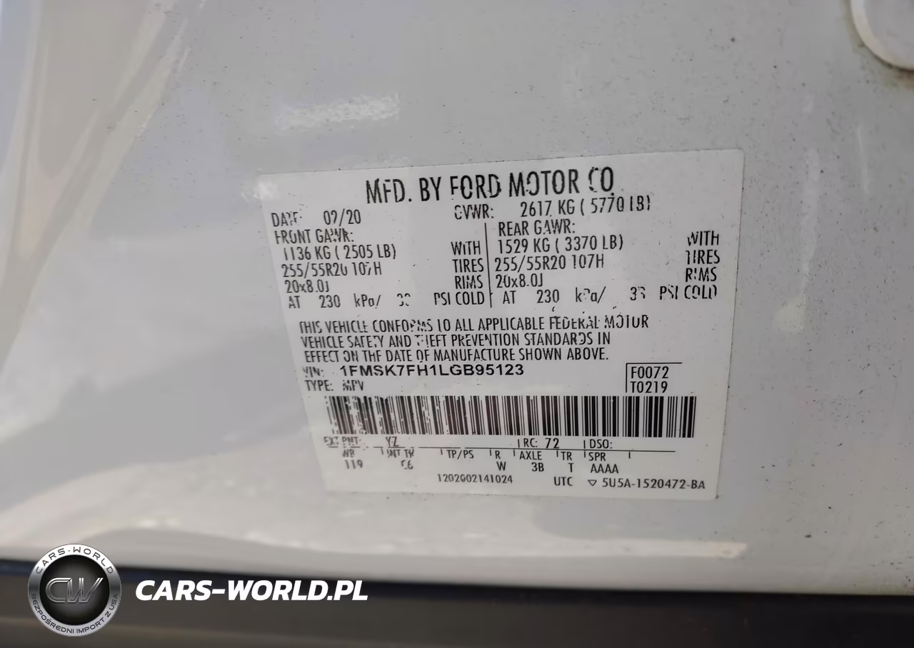 2020 Ford Explorer Limited VIN:1FMSK7FH1LGB95123 - 9