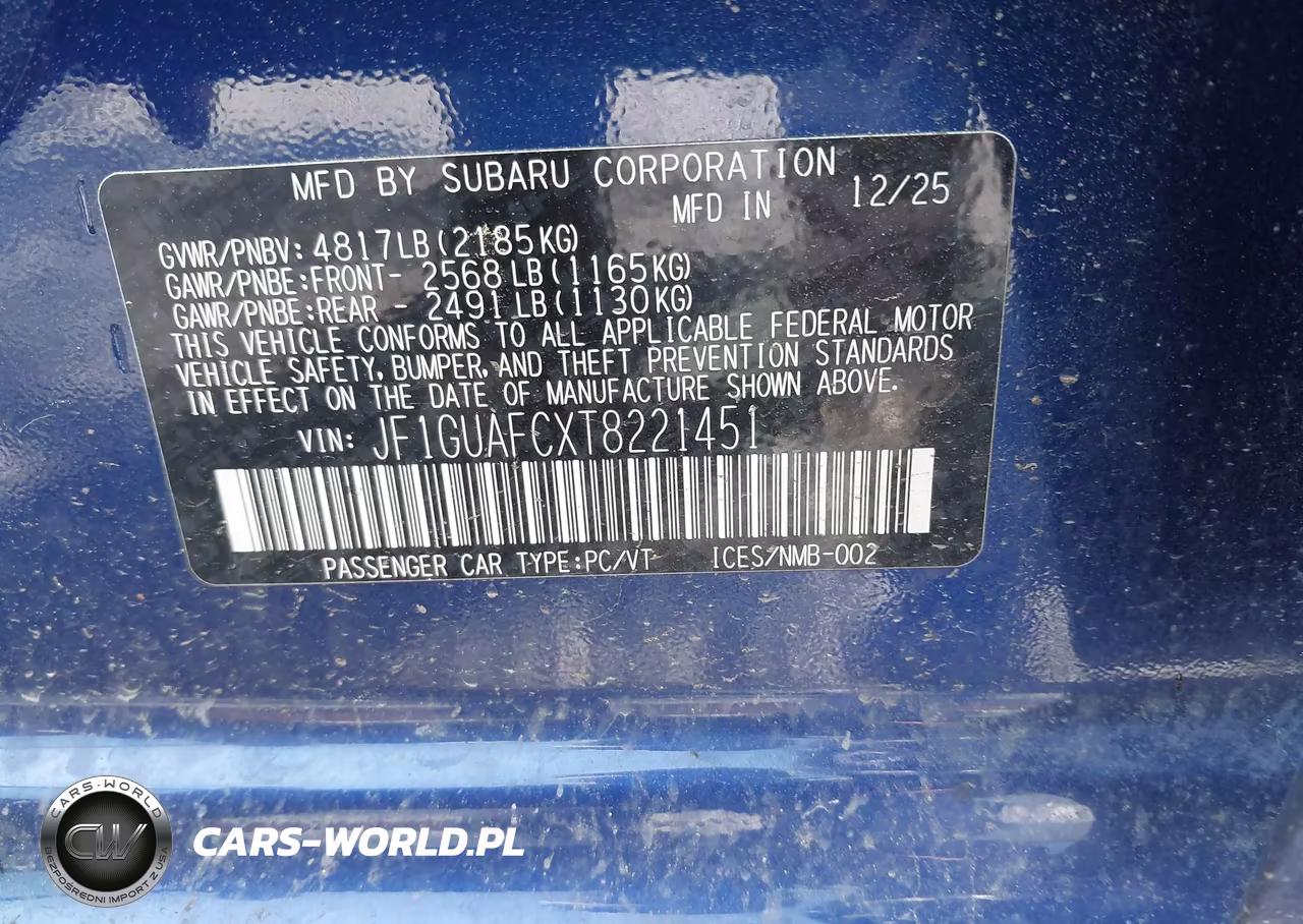 2026 Subaru Impreza Sport VIN:JF1GUAFCXT8221451 - 9