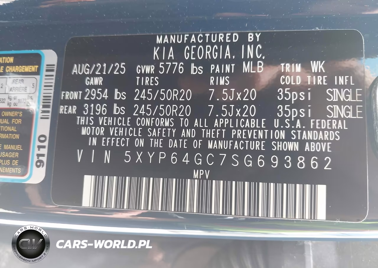 2025 Kia Telluride S VIN:5XYP64GC7SG693862 - 9