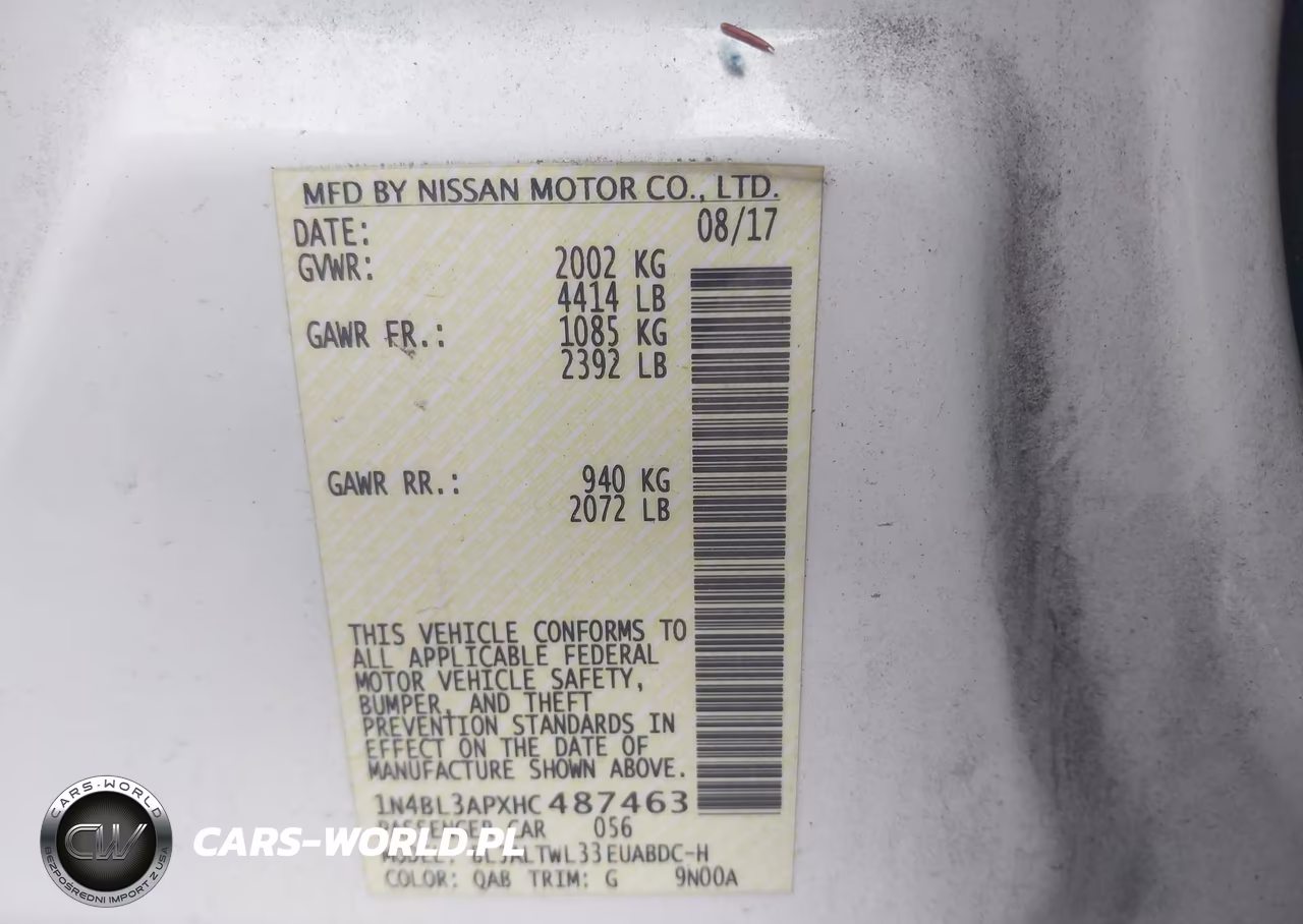 2017 Nissan Altima 3.5 Sl VIN:1N4BL3APXHC487463 - 9