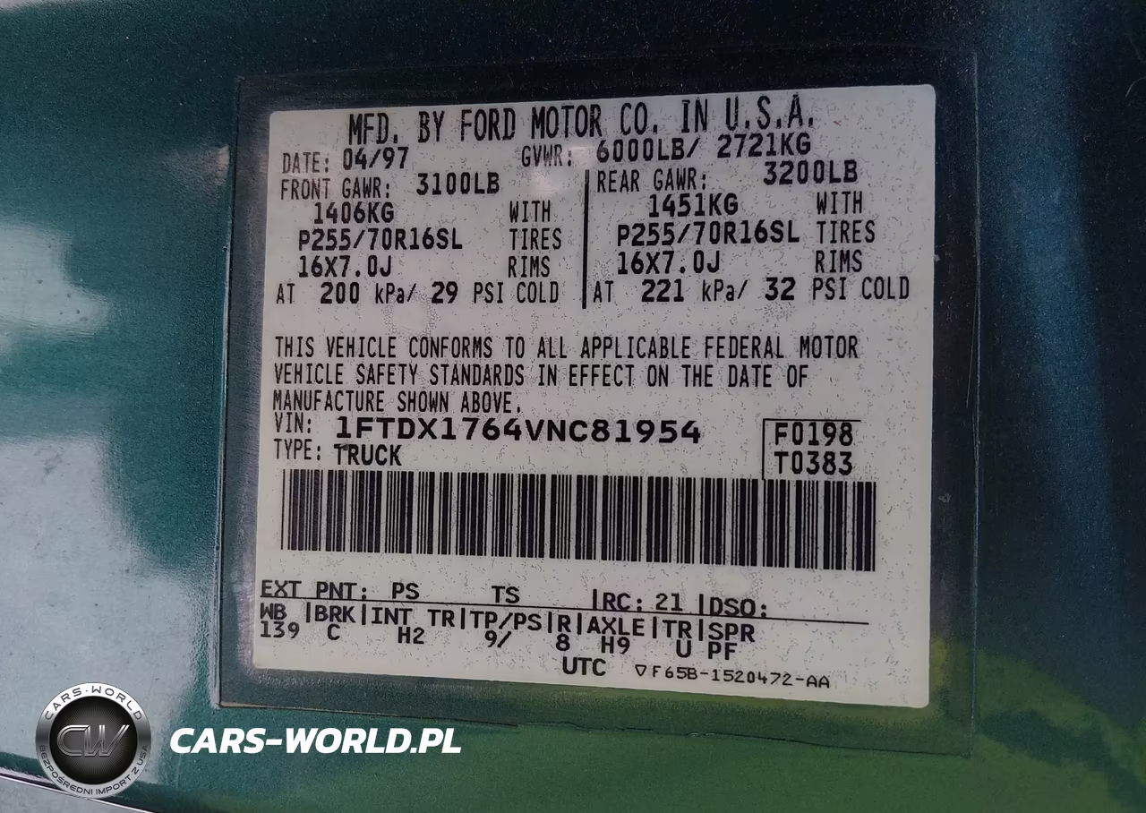 1997 Ford F-150 Standard Lariat-Standard-Xl-Xlt VIN:1FTDX1764VNC81954 - 9