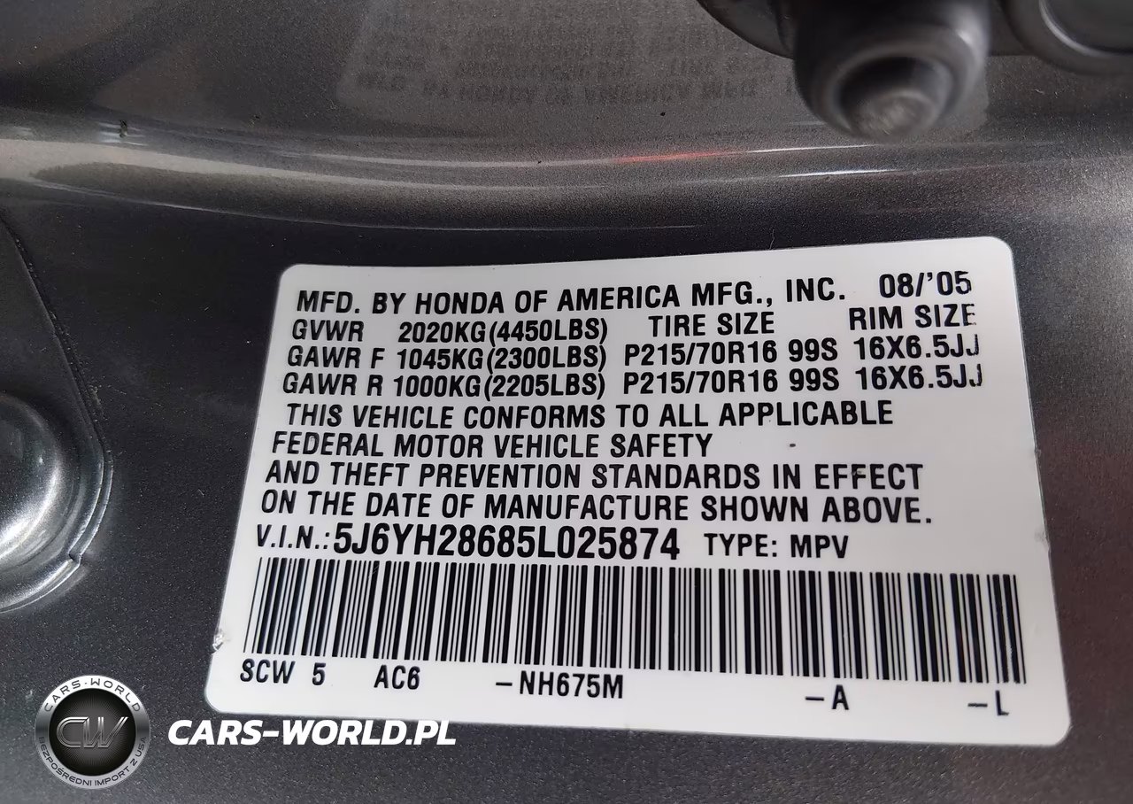 2005 Honda Element Ex VIN:5J6YH28685L025874 - 9