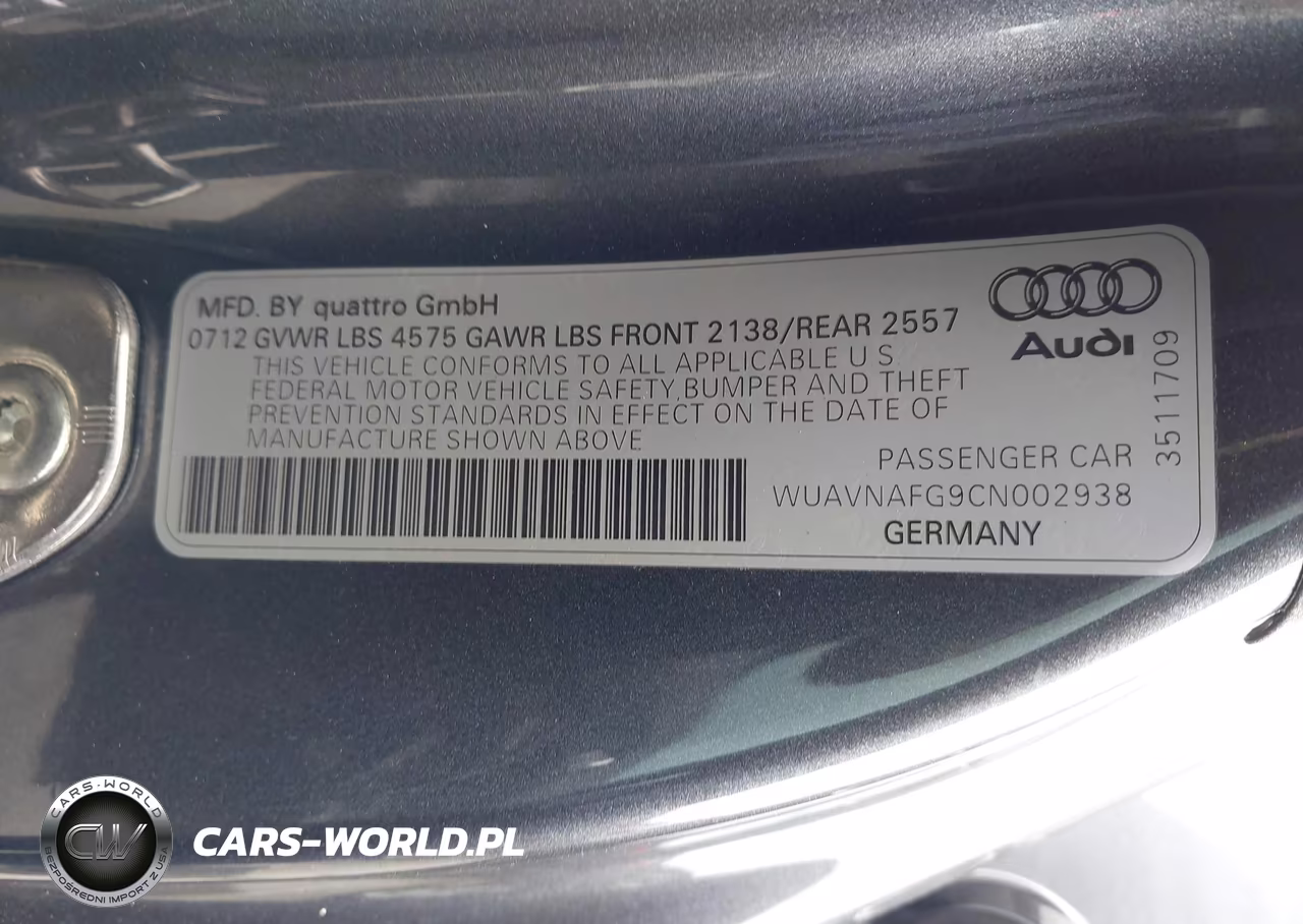2012 Audi R8 5.2L VIN:WUAVNAFG9CN002938 - 9
