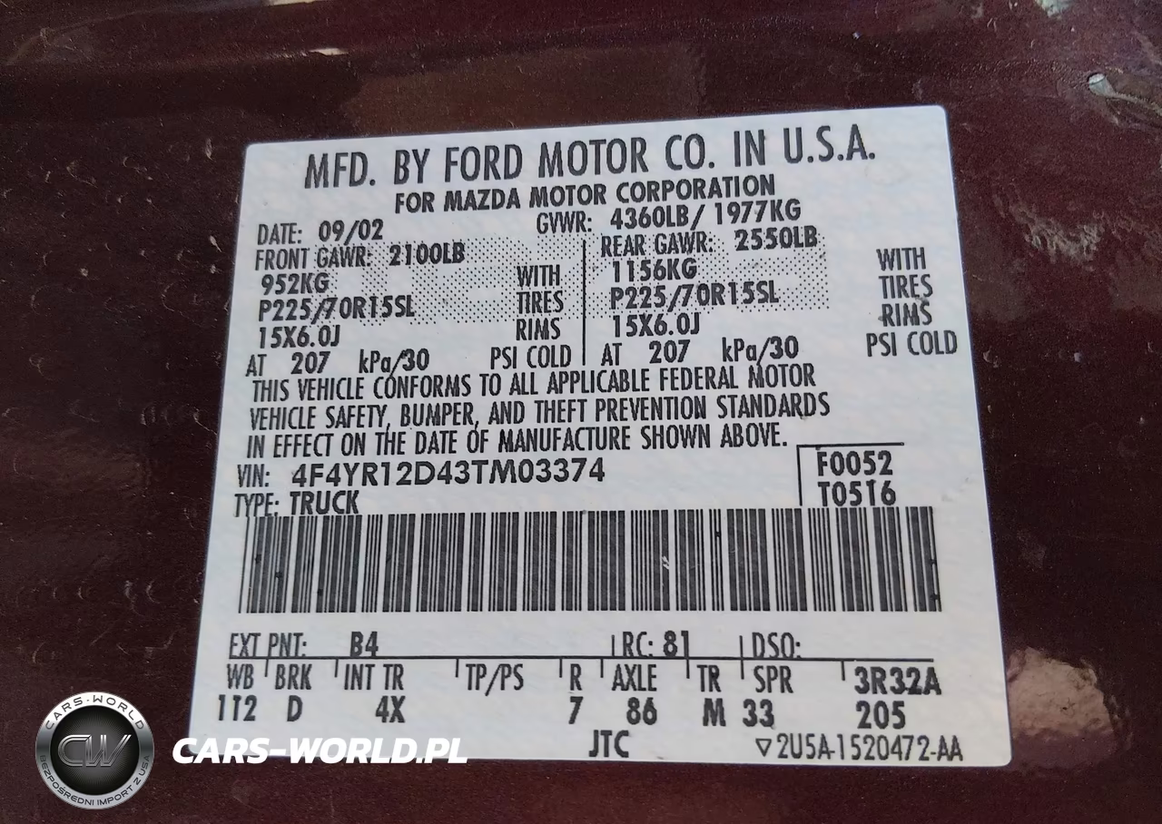 2003 Mazda B2300 VIN:4F4YR12D43TM03374 - 9