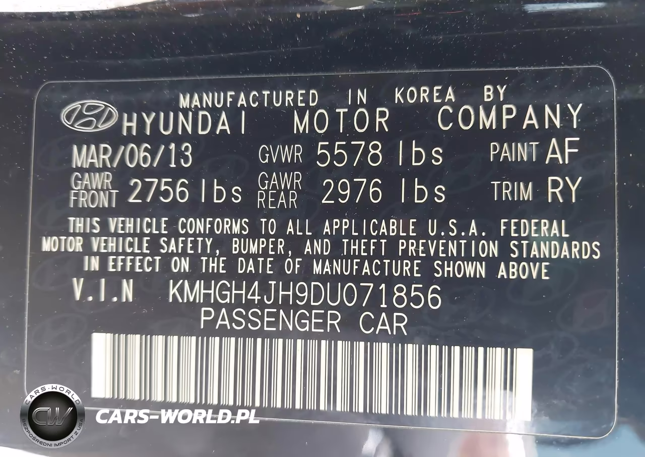2013 Hyundai Equus Signature VIN:KMHGH4JH9DU071856 - 9