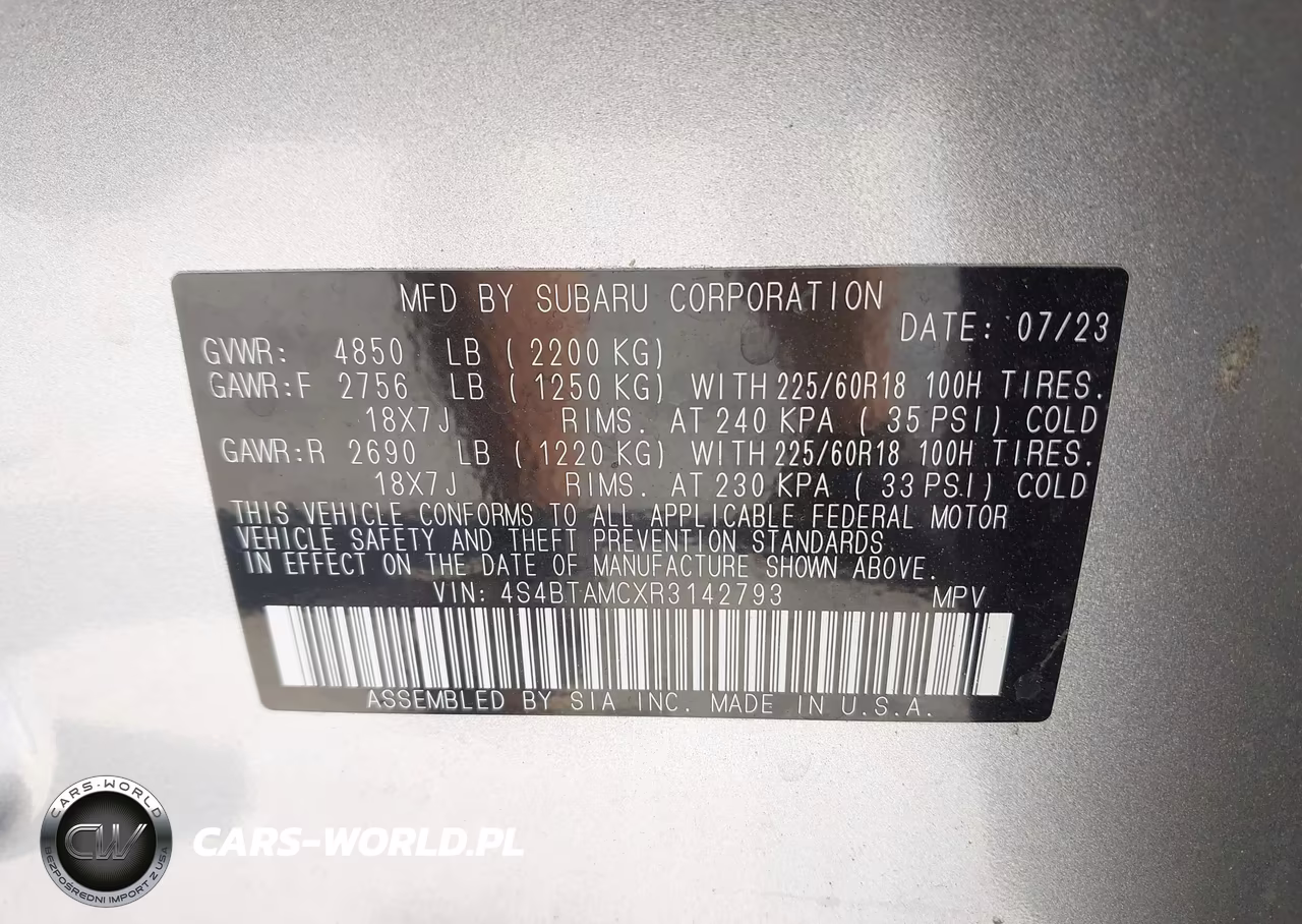 2024 Subaru Outback Limited VIN:4S4BTAMCXR3142793 - 9
