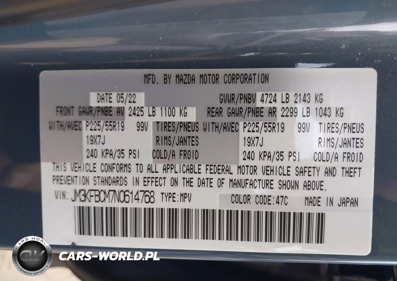 2022 Mazda Cx-5 2.5 S Carbon Edition VIN:JM3KFBCM7N0614768 - 9