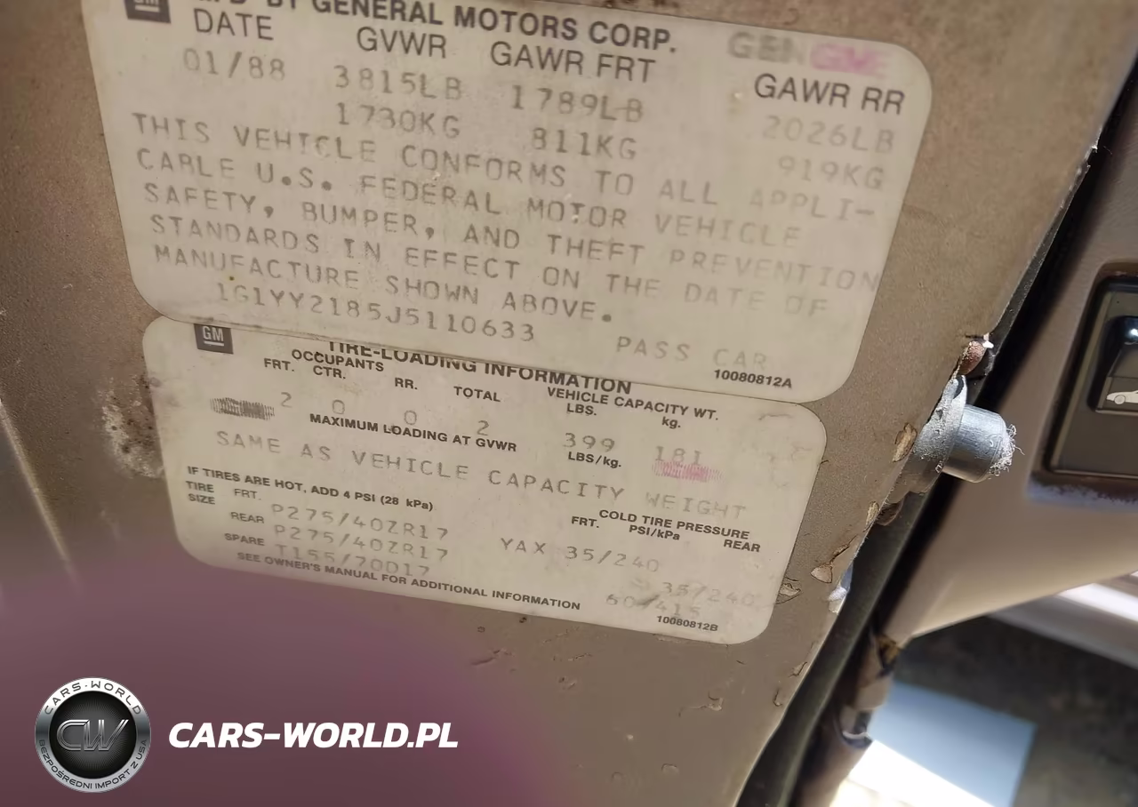 1988 Chevrolet Corvette VIN:1G1YY2185J5110633 - 9