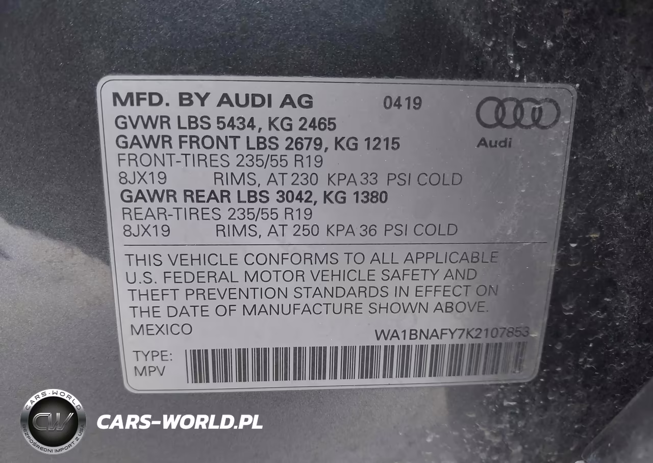 2019 Audi Q5 45 Premium VIN:WA1BNAFY7K2107853 - 9